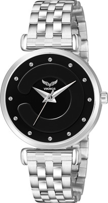 VIKINGS VK-LR-071-BLK-CHN STAINLESS STEEL BELT WATCH Analog Watch  - For Girls