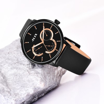 Alix New unique charm chronograph and slim case light weight waterproof leather strap Analog Watch  - For Men