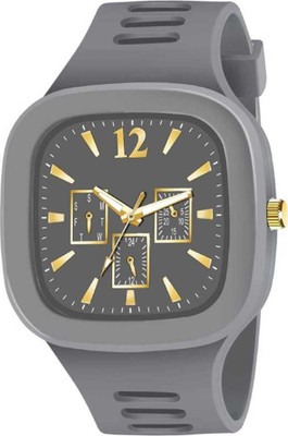 RealBuff Square Black Dial Analog Silicone Strap Stylish Casual Analog Watch  - For Men & Women