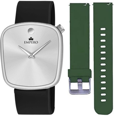 EMPERO EMPERO Square 1 Square Watch With (22mm) 2 Silicone Smartwatch Strap Combo Analog Watch  - For Men & Women