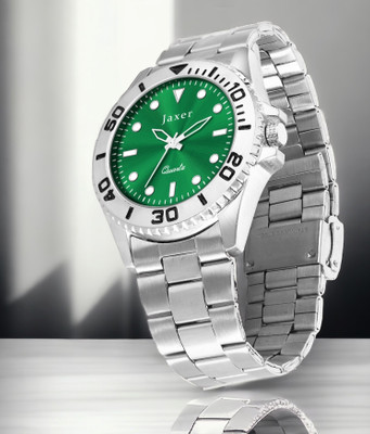 Jaxer Green Dial Steel Silver Chain Analog Watch  - For Men