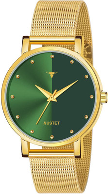 RUSTET LD-L03-GRN-CH LD-L03-GRN-CH Silver Mesh Strap Girls Analog Watch  - For Girls