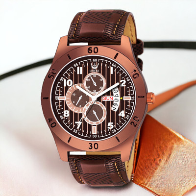 LORENZ MK-2038W Lorenz Day and Date Functioning Brown Dial Men's & Boys Watch- 2038W Analog Watch  - For Men
