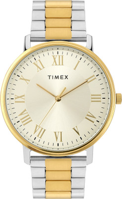 TIMEX TW0TG8025 Champagne Round Dial Quartz Analog Watch  - For Men