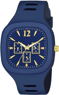KIMY GE-WA-A-BLUE-M New Model 2023 Square Dial with Silicone Strap Watches Analog Watch  - For Men