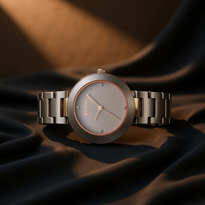 Titan Titan Purple Ceramics Brown Dial Brown Ceramic Strap Analog Watch  - For Women