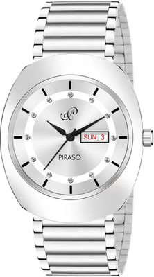 PIRASO RA-DO C27 SILVER PIRASO PREMIUM DATE DISPLAY SILVER DIAL & SILVER CHAIN ANALOG WATCH FOR MEN Analog Watch  - For Men