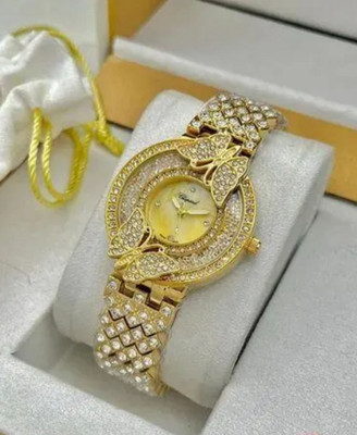 zyrowear Butterfly Full diamond stone Fashionable Analog Watch  - For Girls