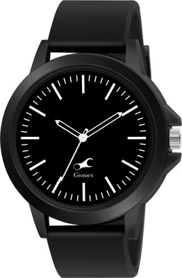 Giomex GM_38024PP01 Black Round Dial Black Analog Watch for Men Silicone Strap Casual & Formal Wear Analog Watch  - For Men