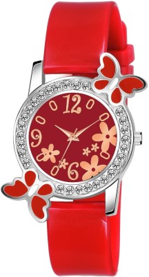 KIA STYLE Stylish ADD Flower Dial PU Strap Analog Watch for girls and women Analog Watch  - For Women