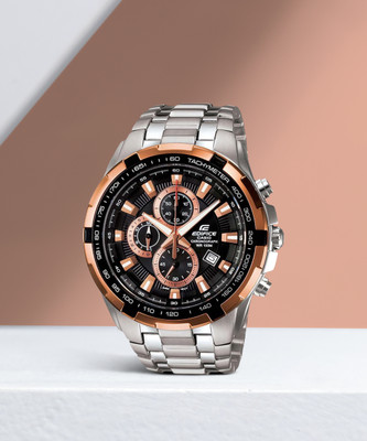 CASIO EF-539D-1A5VDF Edifice EF-539D-1A5VUDF Black Dial Silver Stainless Steel Band Analog Watch  - For Men