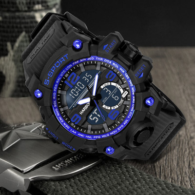 Harbor 9091 Sports PU Strap Multi Function Analog Digital Watch For Boys & Men Analog-Digital Watch  - For Boys