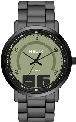 Helix TW053HG05 Helix By Timex Green Round Dial Analog Watch  - For Men