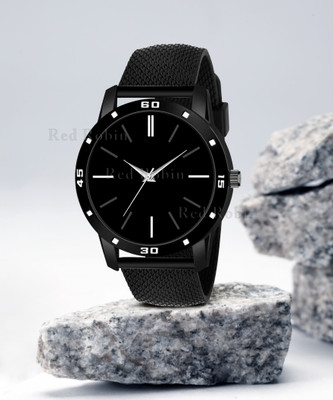 SKOAL LR05-BLK-AVO-BLK-SFR Fancy Design Stylish Black Silicone Strap Wrist Watch for Men and Boys Analog Watch  - For Men