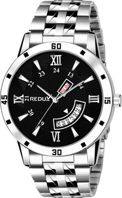 REDUX MW-138 Black Dial Day & Date Functioning Stainless Steel Chain Analog Watch  - For Men