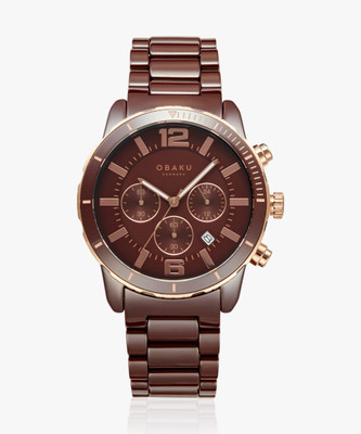 OBAKU Falk Walnut Ceramic Falk Walnut Chronograph Analog Watch  - For Men