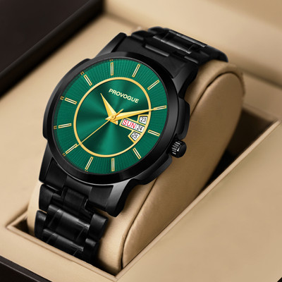 PROVOGUE PRV-232-Green Day and Date Display Analog Watch  - For Men