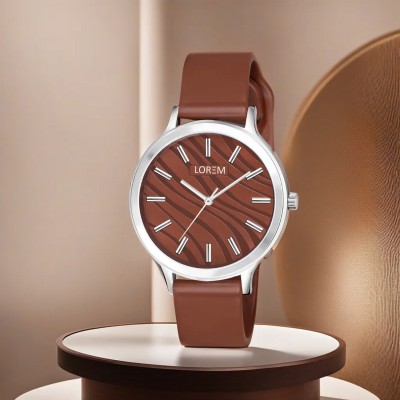 LOREM LR347 Latest Collection Brown Designer Dial-Brown Silicone Strap Analog Watch  - For Women