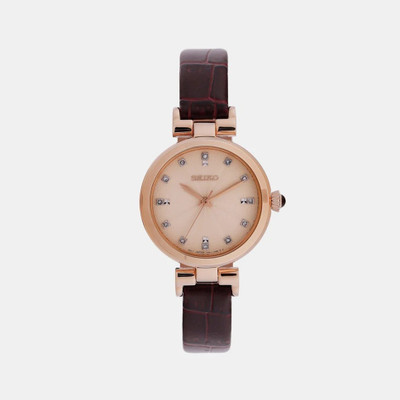 Seiko Women's Rose Gold Analog Leather Watch SRZ548P1 Analog Watch  - For Women