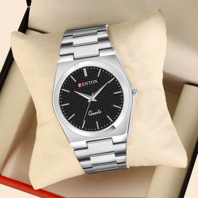 FENTON WATCHES Fenton-77 New Design Stainless Steel Men's Watch With Black Dial Analog Watch  - For Men