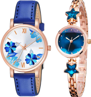 MAHAKAPI Fast Selling Metal & Leather Strap Round Dial Fast Selling Metal & Leather Strap Round Dial Analog Watch  - For Women