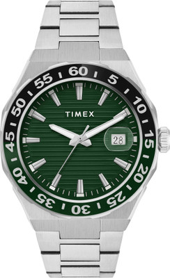 TIMEX Date Display with (Magnifier), Green Dial Analog Watch  - For Men