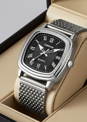 LIMESTONE CLASSIC Classic Series Mesh Chain Stainless Steel Square Quartz Analog Watch  - For Men