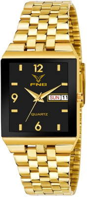 FNB FN-1120 Elegant Gold Series Square shape HMTS Quartz Analog Watch  - For Men