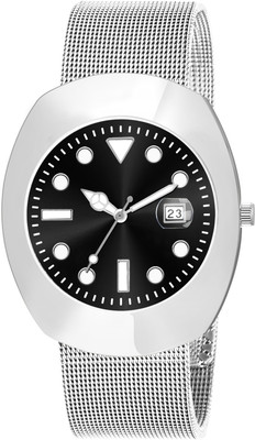trend fusion Silver Intermesh Stainless Steel Strap Analog Watch For Men TF-LR141 Analog Watch  - For Men