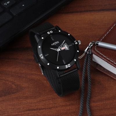 MATRIX DD-66 Black Dial Day & Date Silicone Strap Analog Watch  - For Men
