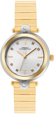 French Connection Twilight Gaze TWILIGHT GAZE Silver Sunray Dial | Women's Gold Analog Watch Analog Watch  - For Women