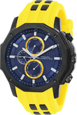 French Connection PULSAR Multifunction Texture Dial Mineral Glass Analog Watch  - For Men