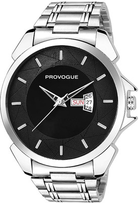 PROVOGUE Provogue Men's Stainless Steel Watch with Black Dial and Day-Date Feature Analog Watch  - For Men
