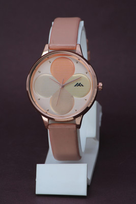Rizino Beautiful Big Multi Color Flower Slim Fit Leather Belt Beautiful Big Multi Color Flower Slim Fit Leather Belt Analog Watch  - For Women