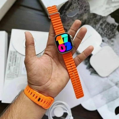 Wookt New T800 Series 8 Ultra Smart Watch HD 1.99 Inch Display Smart Smartwatch Smartwatch(Orange Strap, Free Size)