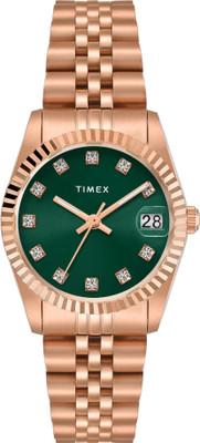TIMEX Date Display with (Magnifier), Green Dial Analog Watch  - For Women