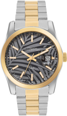 French Connection Sol Dated Designed Dial Mineral Glass Analog Watch  - For Men