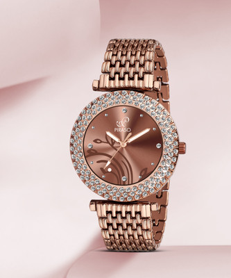 PIRASO DB 309 COFFEE Zuperia Diamond Studded Analogue Watch For Women Analog Watch  - For Women