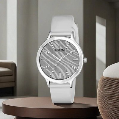 LOREM LR348 Stylish Grey Designer Dial-Grey Silicone Strap Analog Watch  - For Women