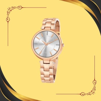 KRUNESH ENTERPRISE Ladies watch Formal White Dial Rose Gold Strep Party Weding Analog Watch For Girls & Women Analog Watch  - For Women