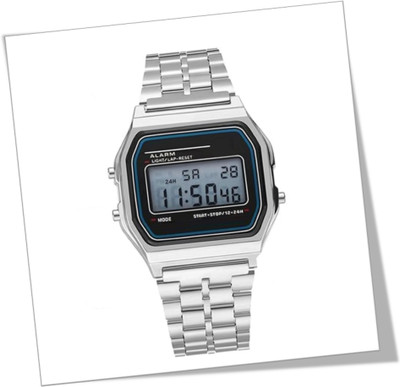 Amience Digital Silver Square Dial Unisex Wrist Watch for Men Women Pack of 1 Analog-Digital Watch  - For Boys & Girls