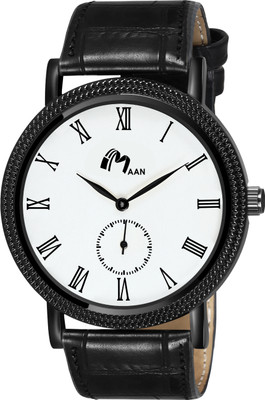 MAAN INTERNATIONAL AB210-WCL-Black-White AB210WCL-Black White Working Chronograph Dial Lather Strap Boys Analog Watch  - For Men