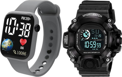 Fash Digital Waterproof LED Display Kids Watch for Boys & Girls Unisex Sport Digital Watch For Men - Women & Children Digital Watch  - For Boys & Girls