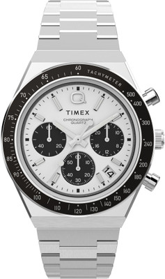 TIMEX TW2W53300UJ Q Timex White Round Dial Analog Watch  - For Men