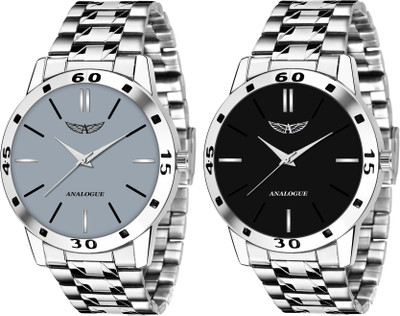 ANALOGUE Combo of 2 | Stainless Steel | 1 Year Warranty | Boys Series Analog Watch  - For Men