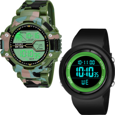 GISTARIX Best Military Design Multi-Functional Time & Day & Date And 7 Light Stylish Digital Watch  - For Men