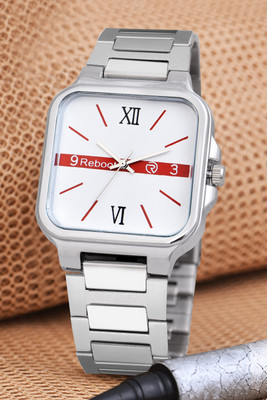 Reboot T3041W New Designer Square Roman Figure Watch Special Edition Stainless Steel Special Edition with Self Chain Size Adjustable Analog Watch  - For Men