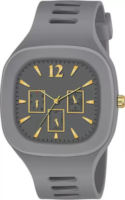 HMT DLX GREY-QUARTZ GREY SQUARE HANDS & WRIST STRAP BRANDED WATCH FOR MENS & BOYS Analog Watch  - For Men