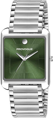 PROVOGUE Green Square Dial With Stainless Steel Chain Analog Watch  - For Men