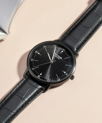 SONATA Poze Black Strap with Black Dial Analog Watch  - For Men